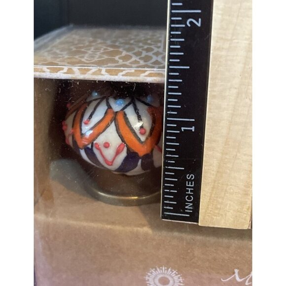 Mileh‎ Collection Ceramic Decorative Pull Knobs Handcrafted Blue Orange NEW Boho - Picture 2 of 3